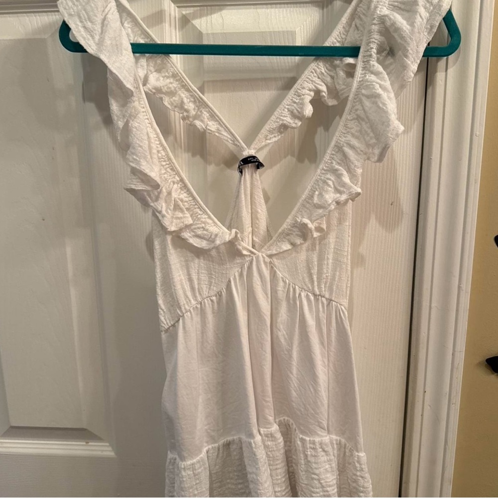 Zara White Ruffled Top